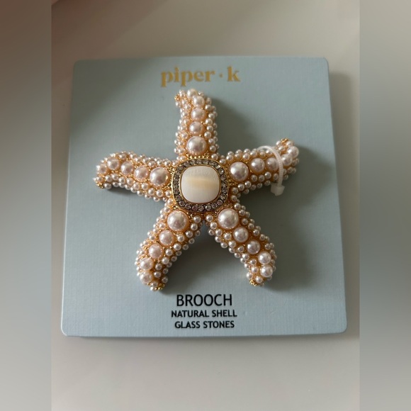 Piper K Accessories - Piper K pearl Starfish Pin brooch